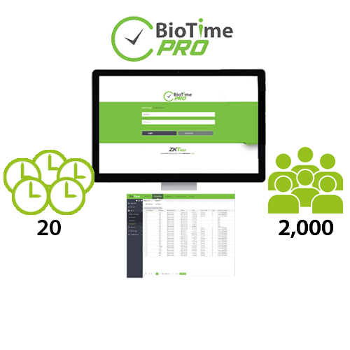        Software / Licencia para BioTime Pro Standard Version  20R/2000 U ZKTeco (BTP_STD_P)